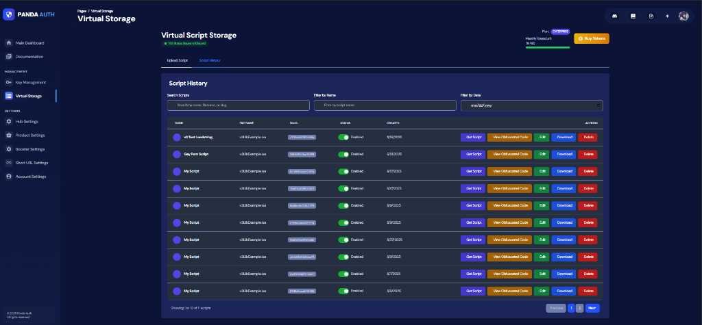 Panda Auth General Settings
